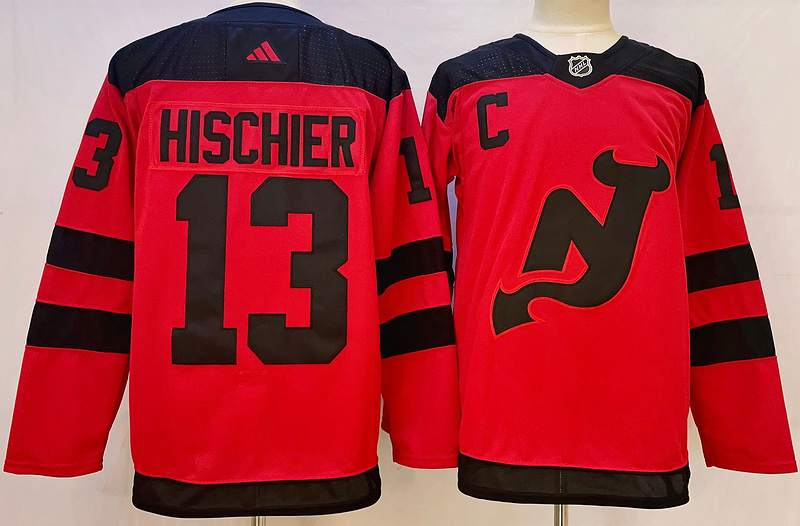 Men's New Jersey Devils Nico Hischier #13 Red jersey